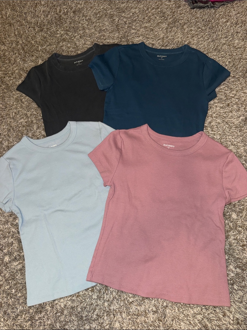 Old Navy Snug Fit Ribbed T-Shirts- 4 pack